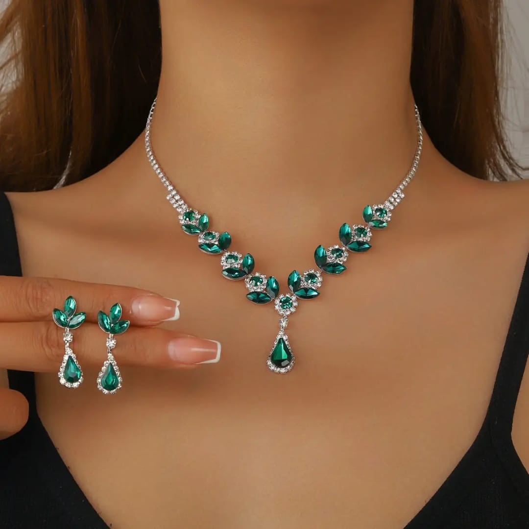 Emerald Green Rhinestone Costume Jewelry