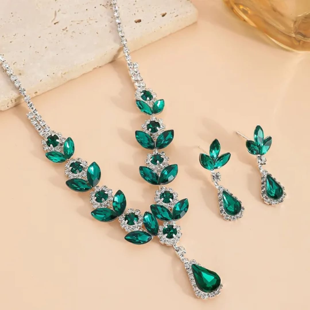 Emerald Green Rhinestone Costume Jewelry