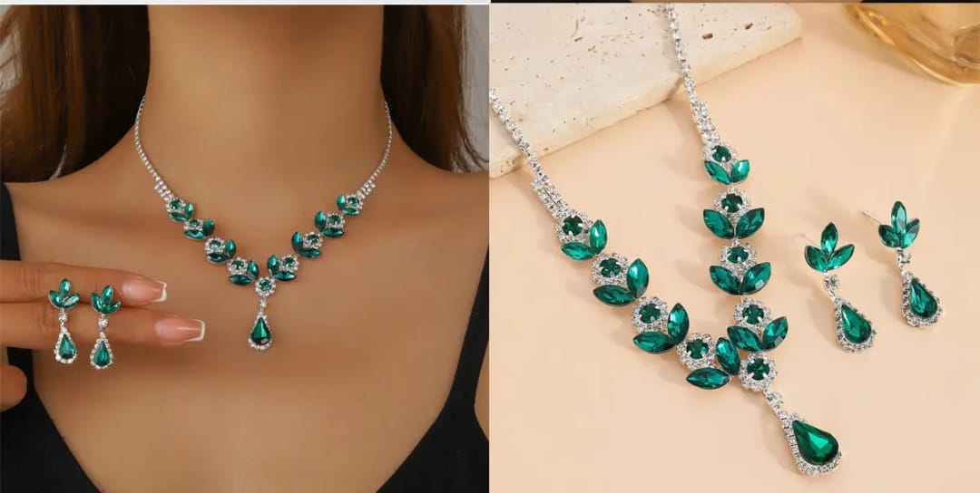 Emerald Green Rhinestone Costume Jewelry