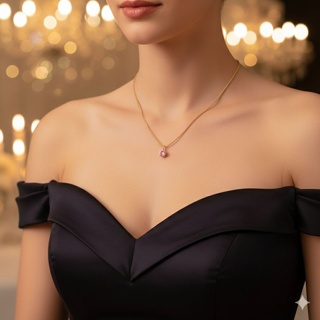 Rosé Gleam Solitaire Pendant