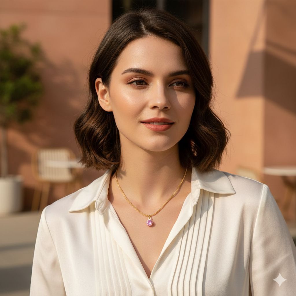 Rosé Gleam Solitaire Pendant