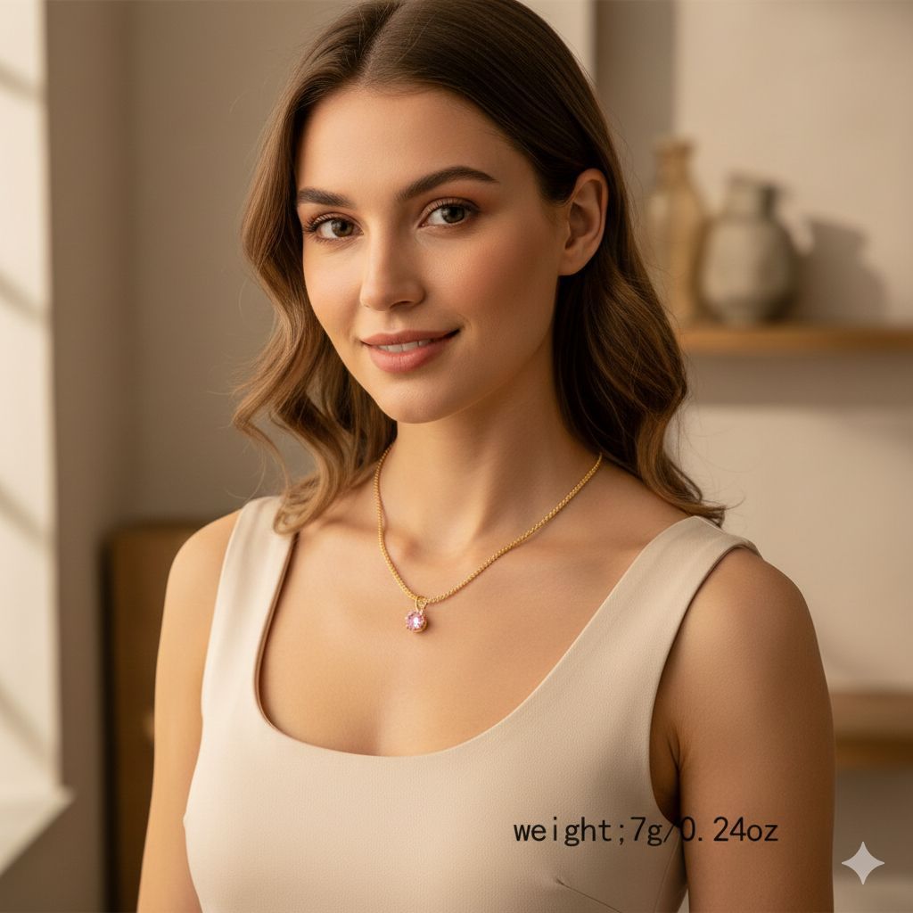 Rosé Gleam Solitaire Pendant