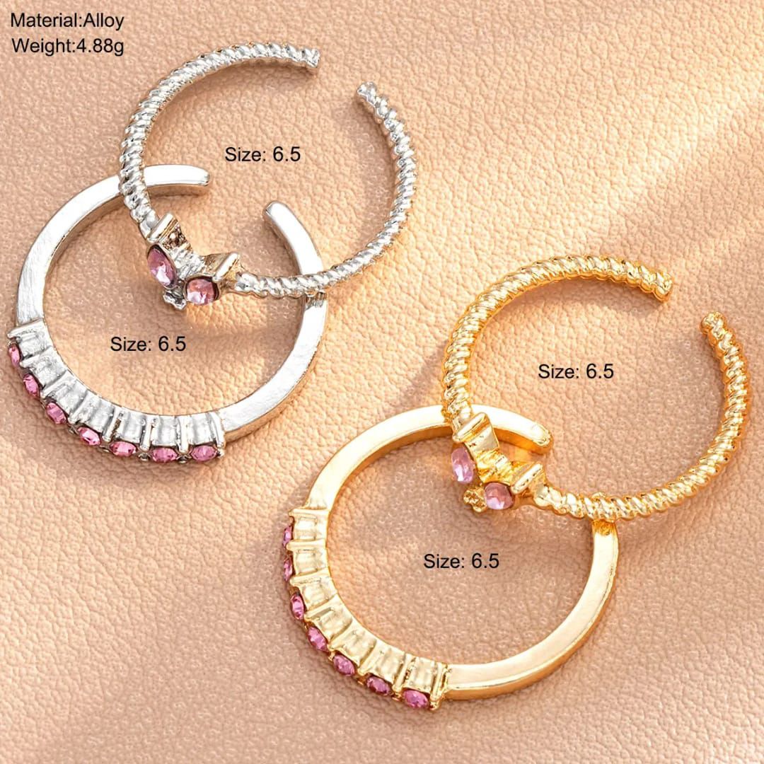 Blush Orbit Layer Rings set