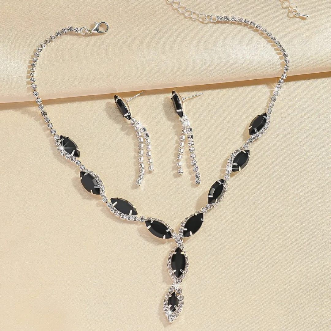 Midnight Luxe Crystal Cascade Set