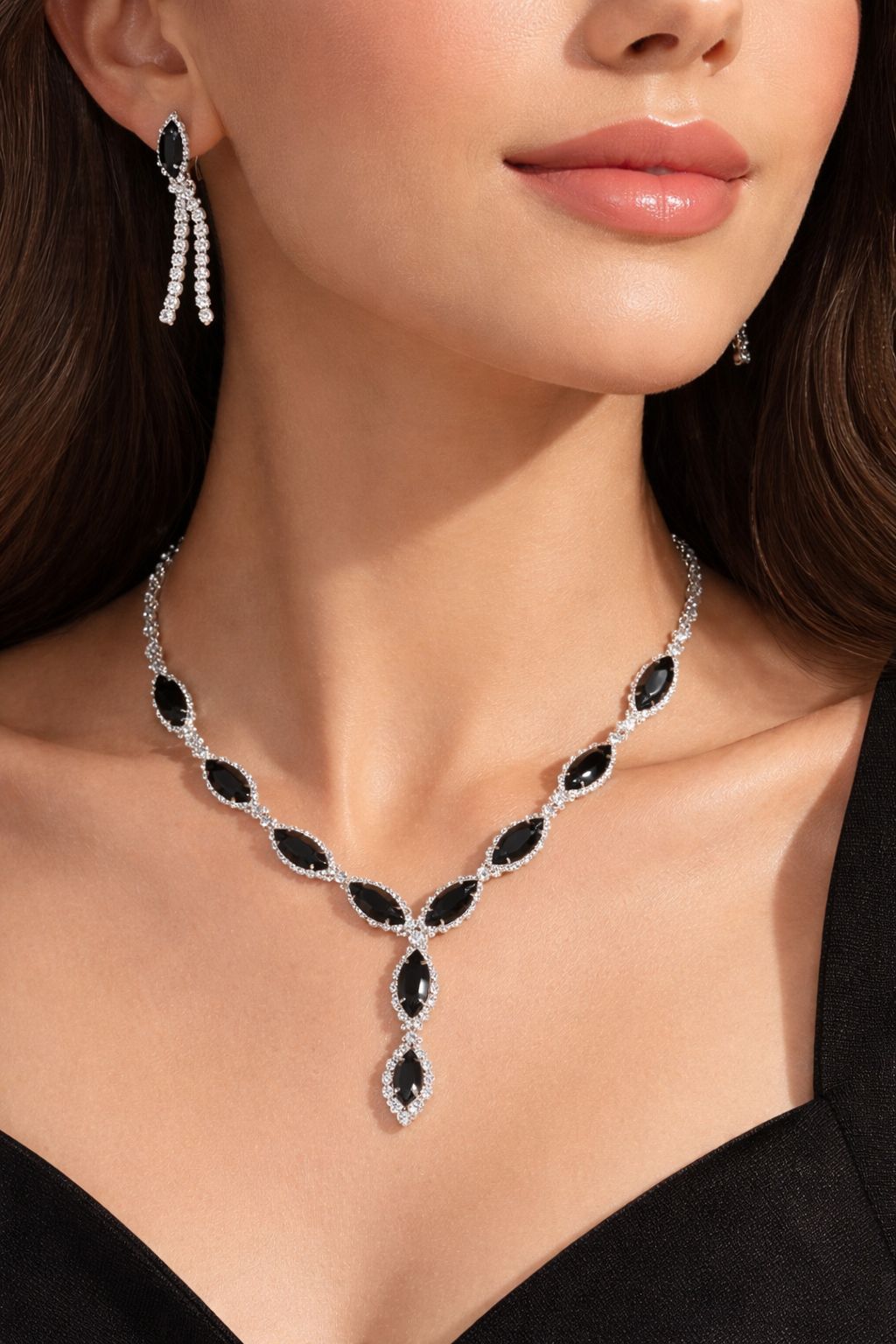 Midnight Luxe Crystal Cascade Set